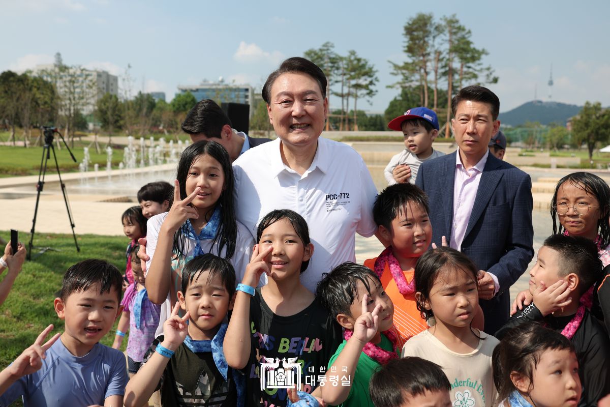 용산 분수정원 다둥이가족 초청행사 깜짝 방문