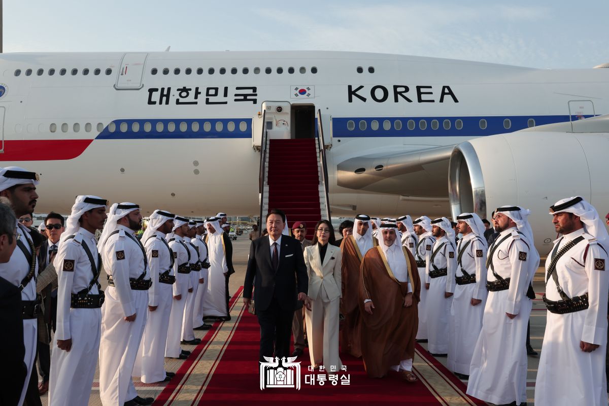 카타르 도하 공항 도착 행사