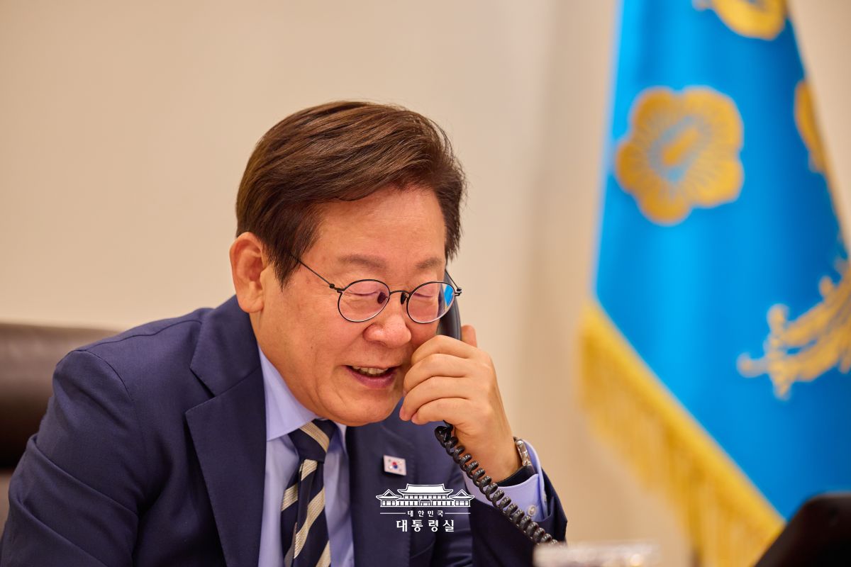 한국·투르크메니스탄 정상 통화 사진