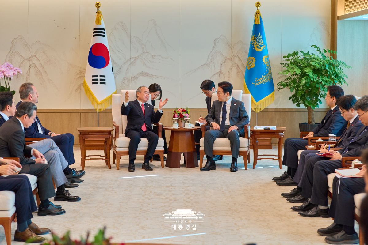 손정의 소프트뱅크회장 접견 사진