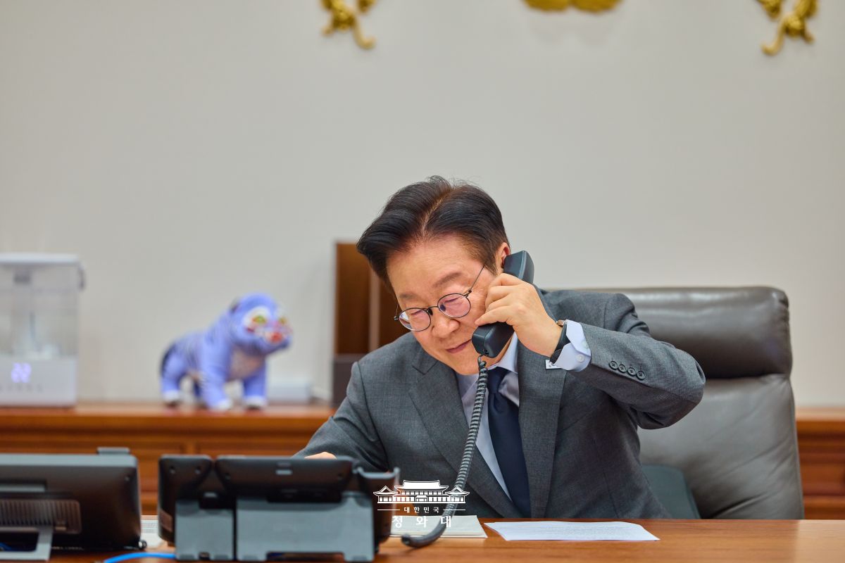 한·카타르 정상 통화 사진