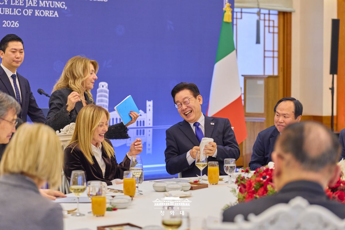 '조르자 멜로니' 이탈리아 총리 공식 오찬 사진